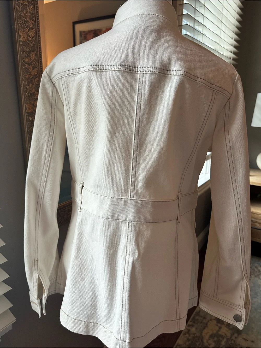 Talbots Cream Utility Jacket with Stand Collar